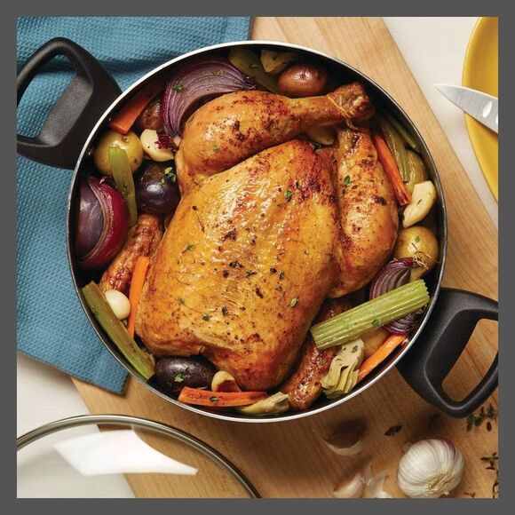 Farberware - 10.5qt Aluminum Nonstick Covered Stockp Black - Picture 2 of 4